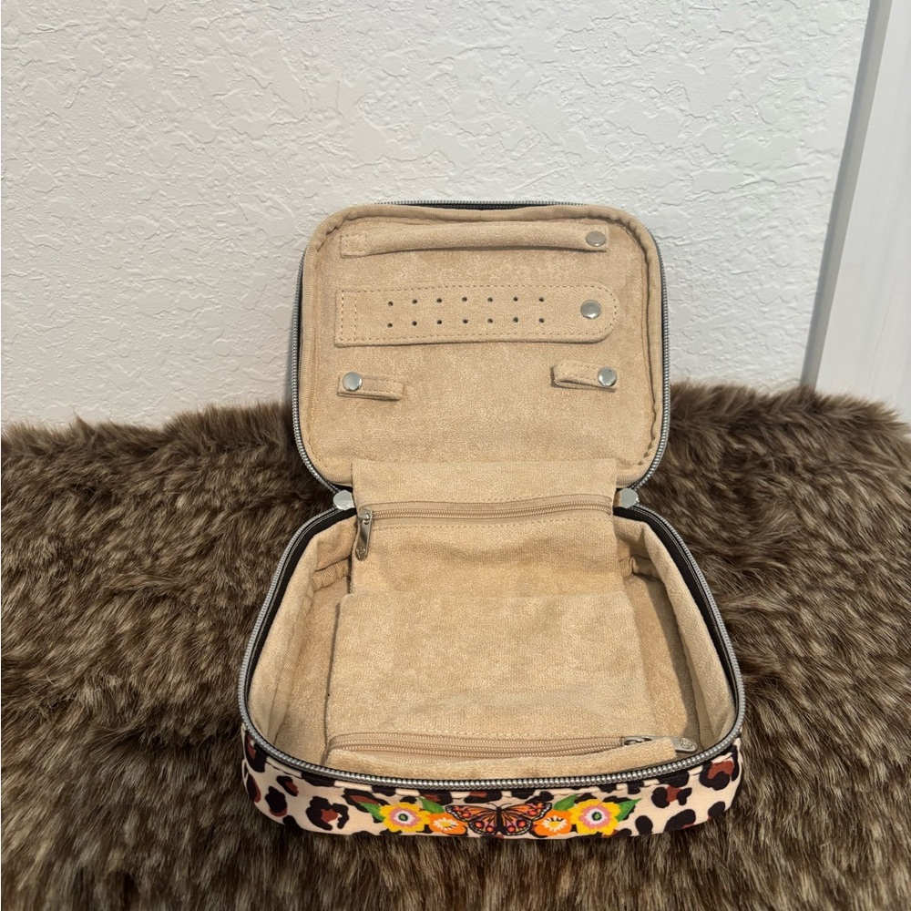 Brighton Vibrant Floral and Leopard Pouch